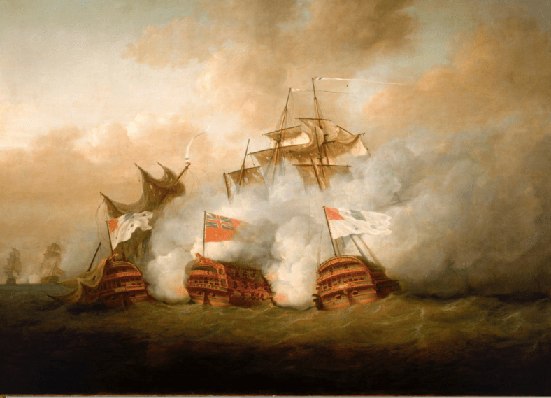 Le Brunswick et le Vengeur du Peuple (à droite) à la bataille du 1er juin 1794 Musee de la Marine. Greenwich